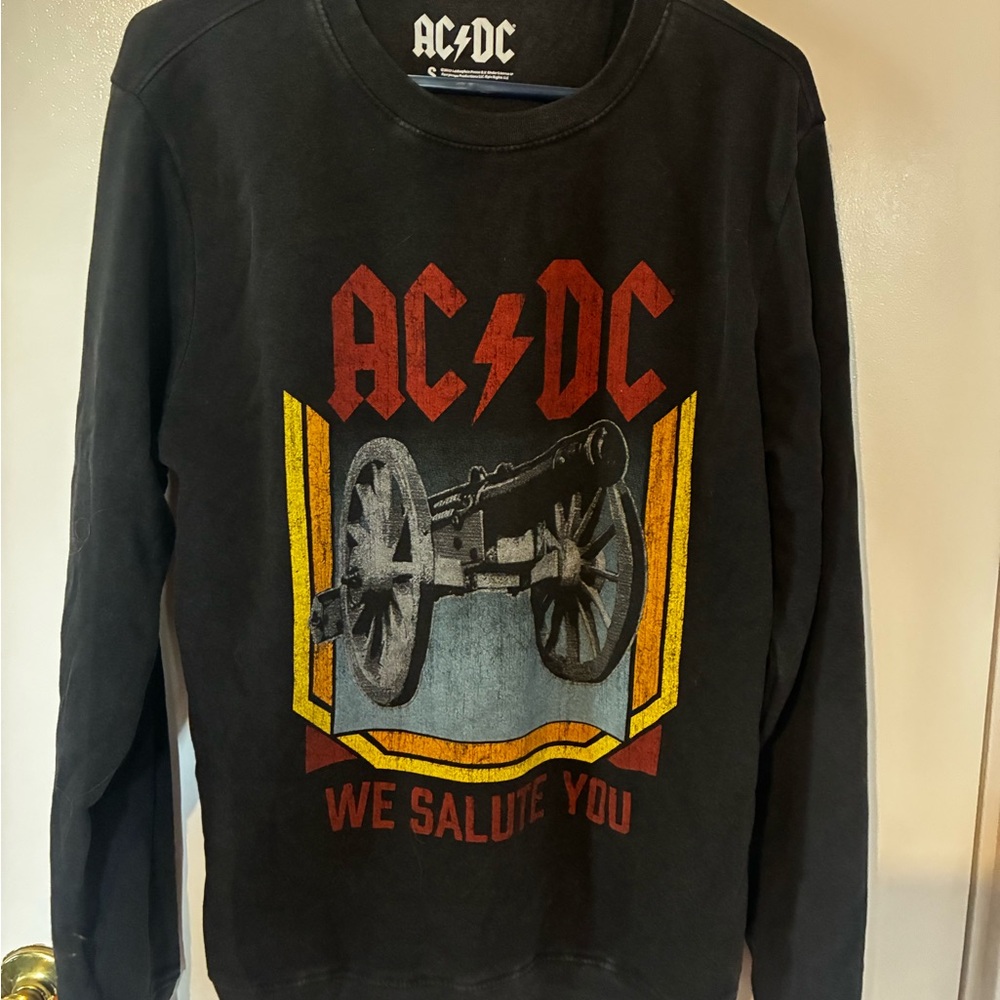 AC/DC Black Crewneck Sweater with Iconic Logo